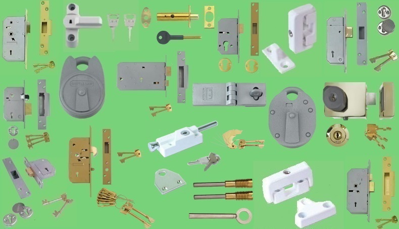 WE HAVE MANY TYPES OF LOCKS IN STOCK AND ARE AGENTS FOR MANY LEADING LOCK MANUFACTURERS.